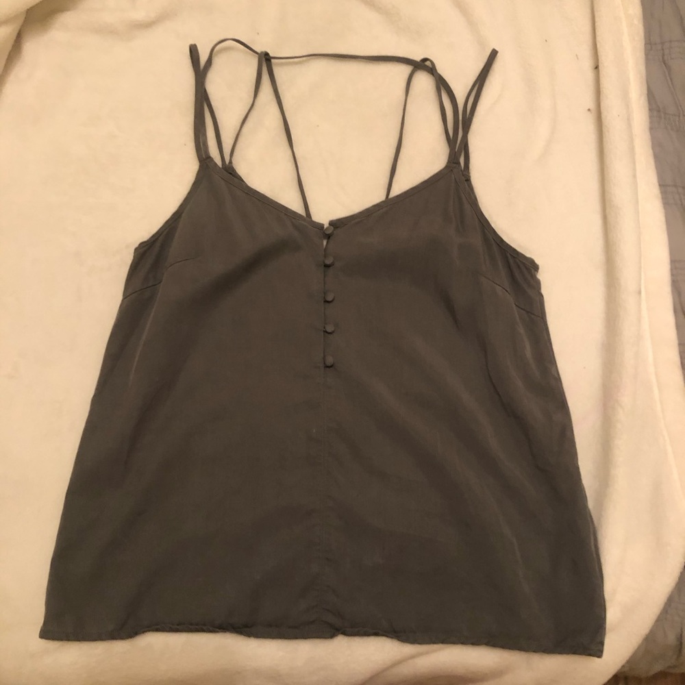 Strappy Tank Top Grey/Green Size Small